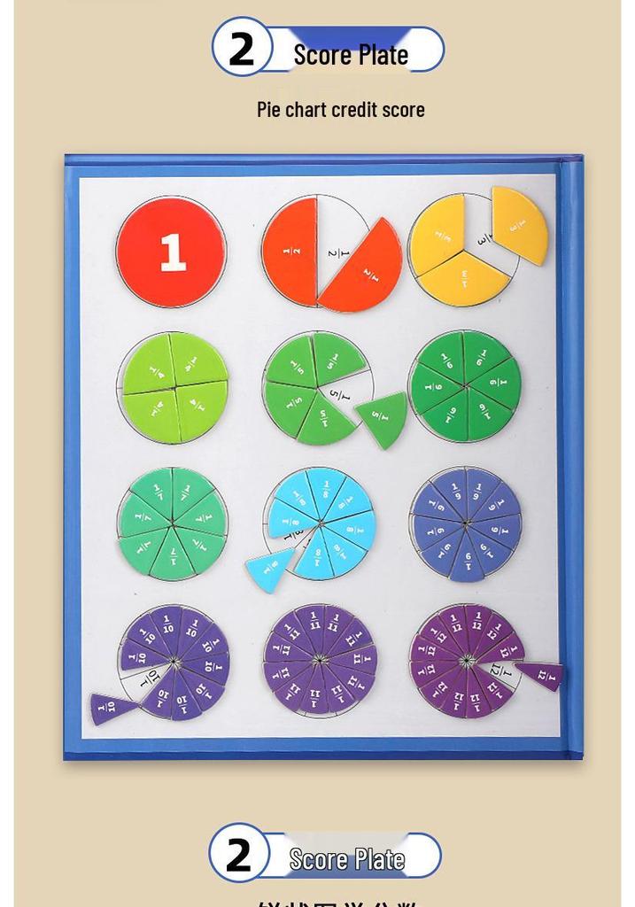 Score Cognition Magnetic Book: Educational Fraction and Thinking Exercises for Primary School Children