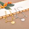 JeeMango Stainless Steel Shell Coral Starfish Pendant Bracelet for Women Personality 18K Gold Plated Ocean Style Jewelry B25134