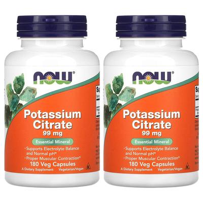 Potassium Citrate 99mg Veg Capsules, 180 Count - 2 Pack
