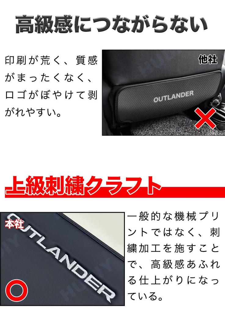 HUDIY Toyota New Car Seat Back Kick Mat for Rear Driver/Passenger Seat Set of 2 (New Outlander)