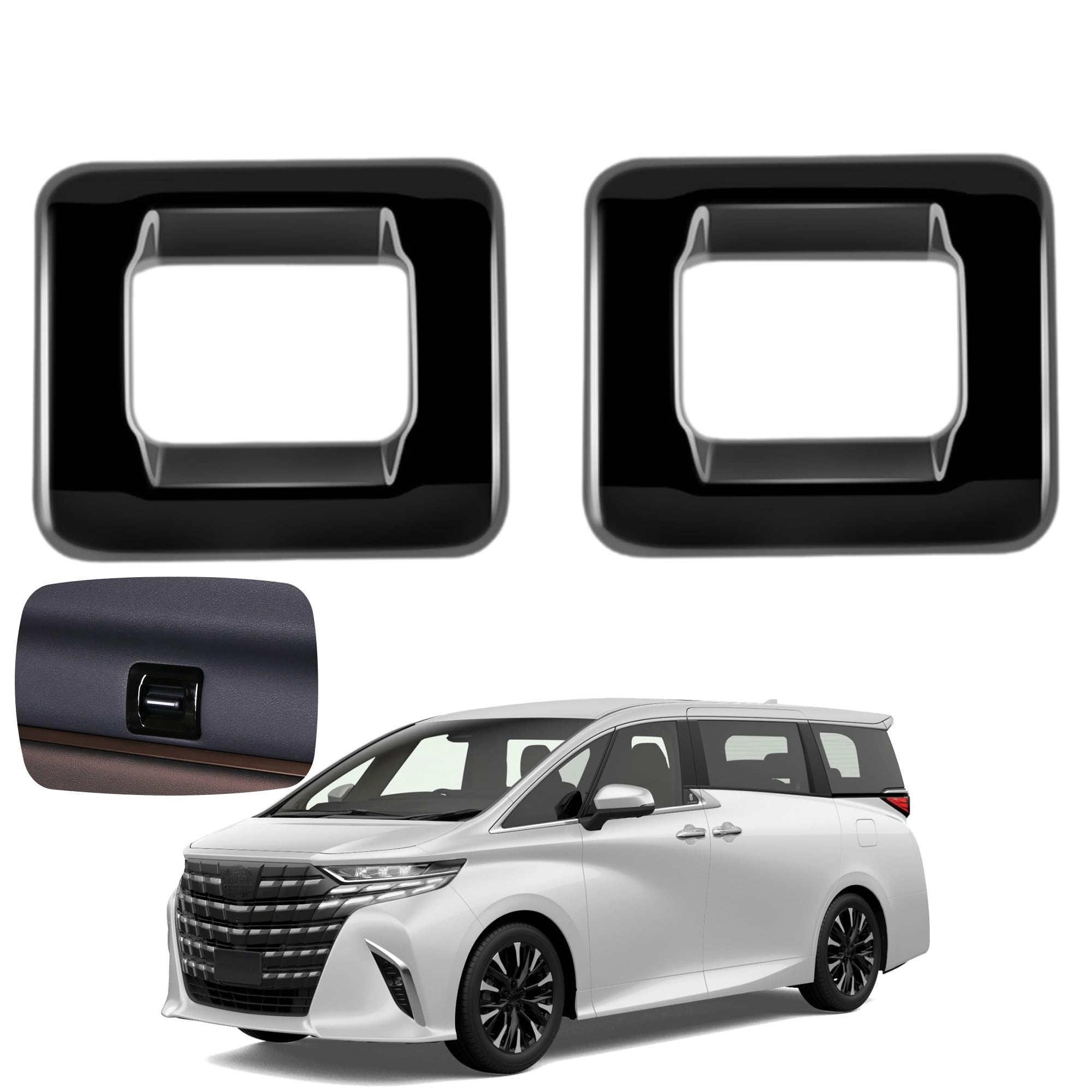 

Glealcco New Alphard/Vellfire 40 Series Accessories 2 Row Curtain Switch Panel Cover Sunshade Switch Garnish Custom Interior Parts (Piano Black) Interior panel