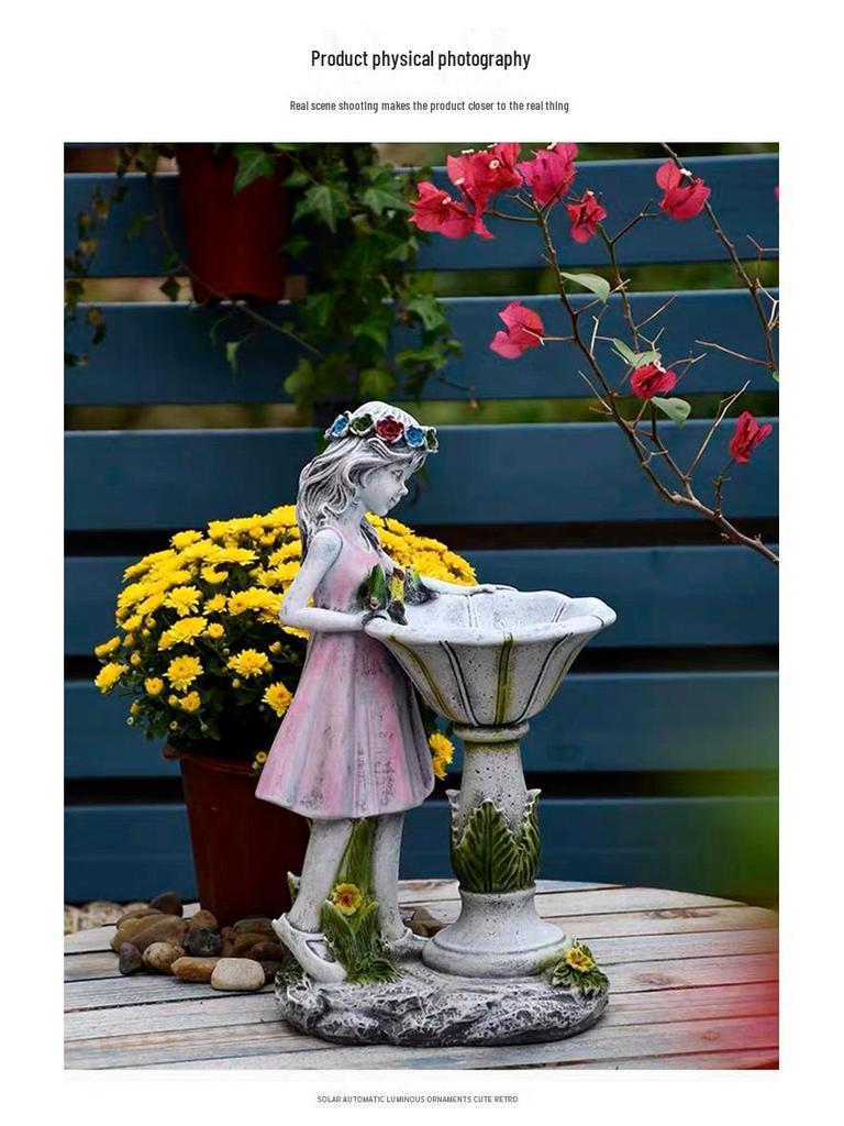 Outdoor Garden Fairy Angel Resin Solar Light Ornament