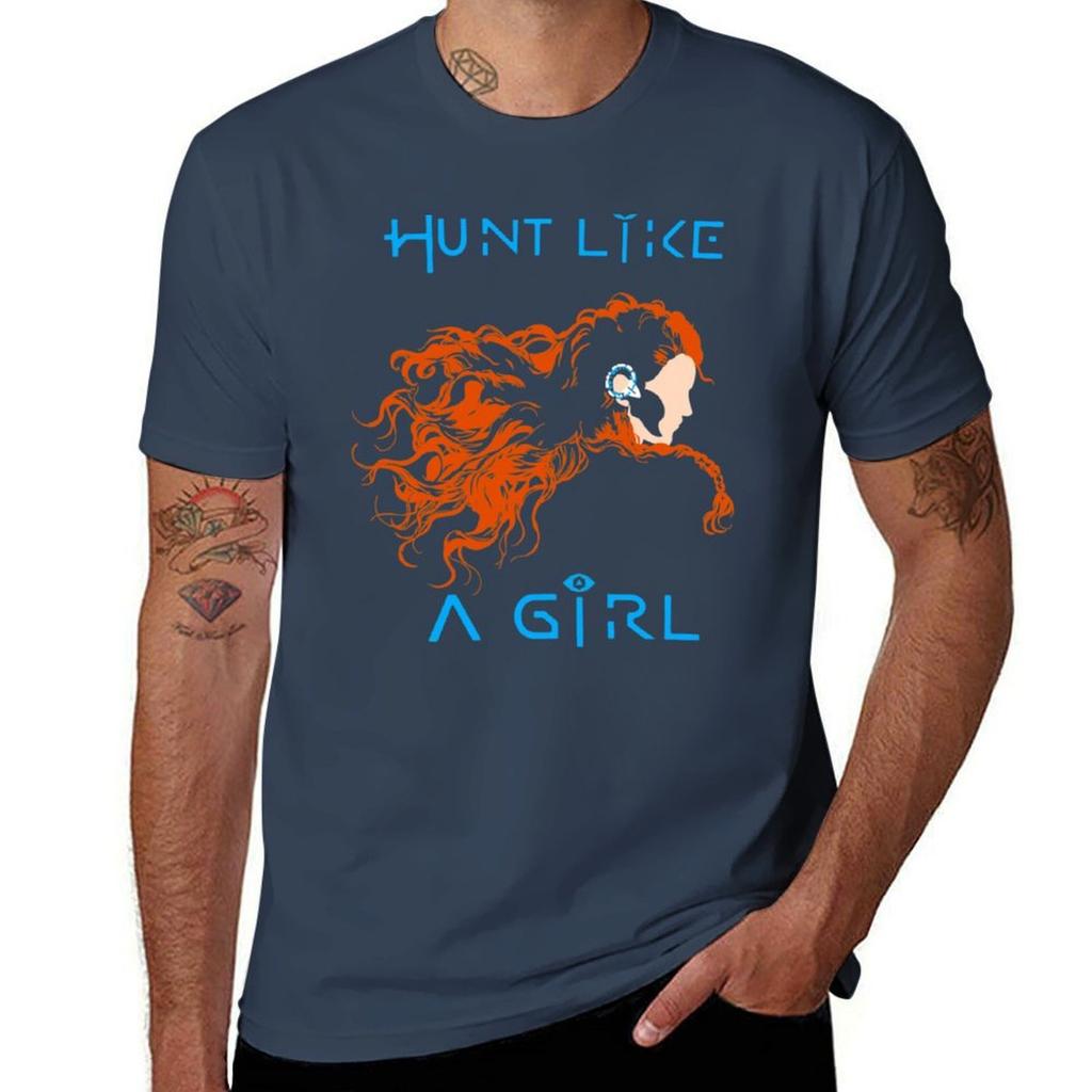 Aloy - Hunt like a girl T-Shirt cotton t shirt man man t shirts cotton T-Shirt