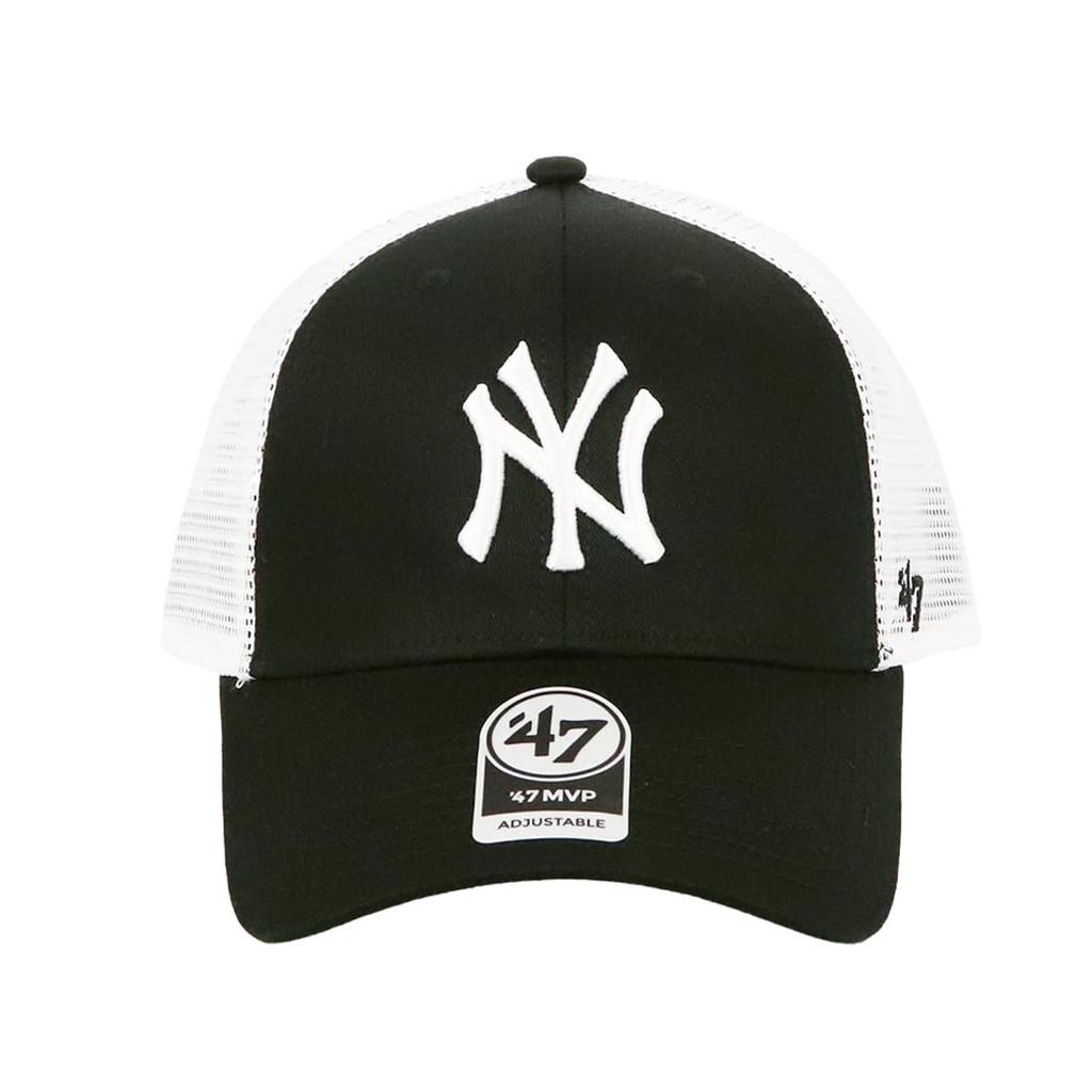 Brand 47 Major League Baseball Mesh Branson MVP MLB Forty Seven One Size Fits All '47 Cap, Men's, Women's, Unisex, Logo, Yankees, Black/White,
