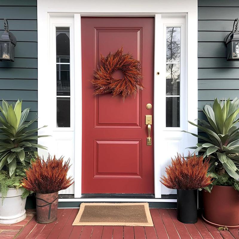 Artificial Persian Autumnal Ferns Put A Bundle of Simulated Plants Into Outdoor Shrubs for Home Decor