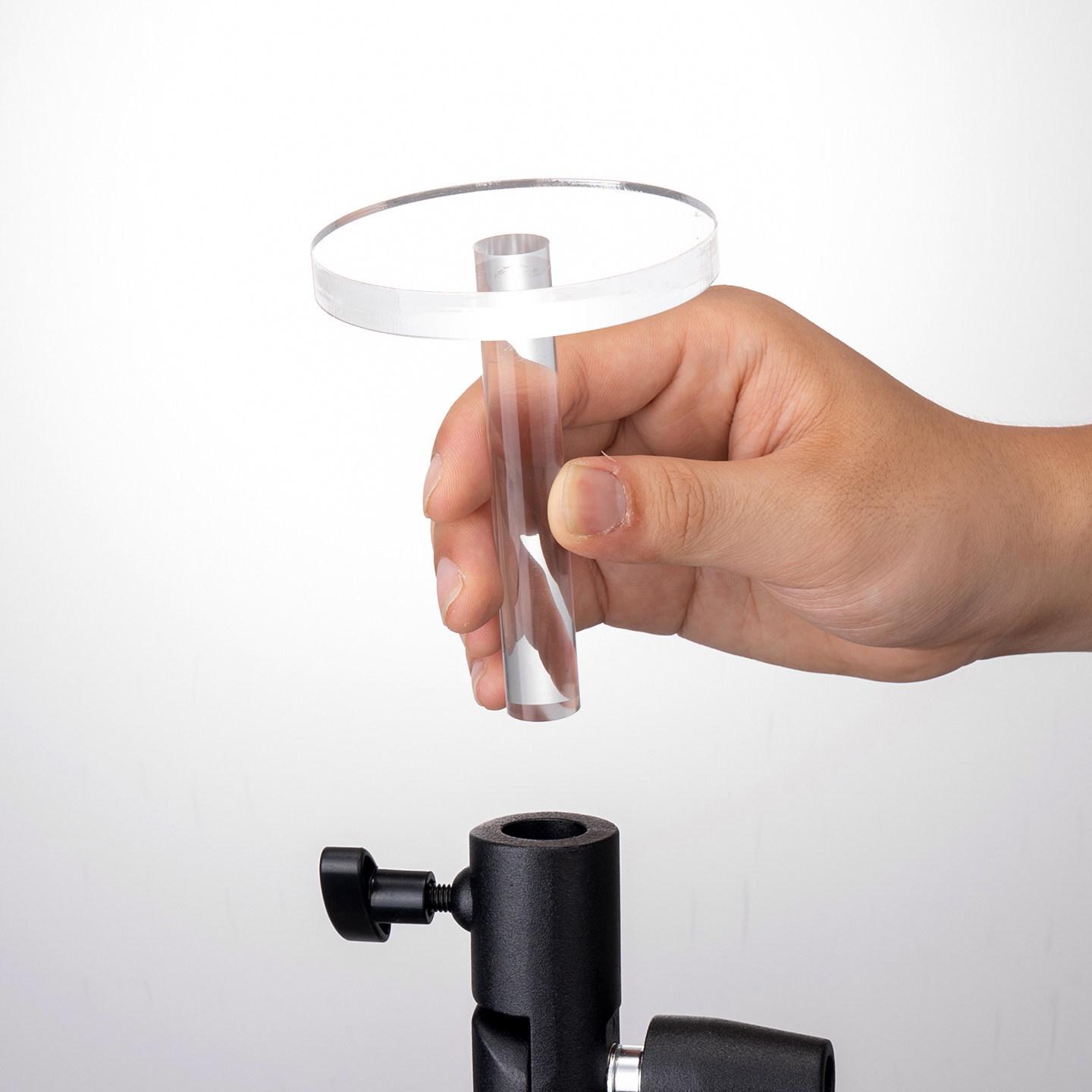 

Professional White Background Acrylic Display Base for Photography 5cm Thickened Round Plug