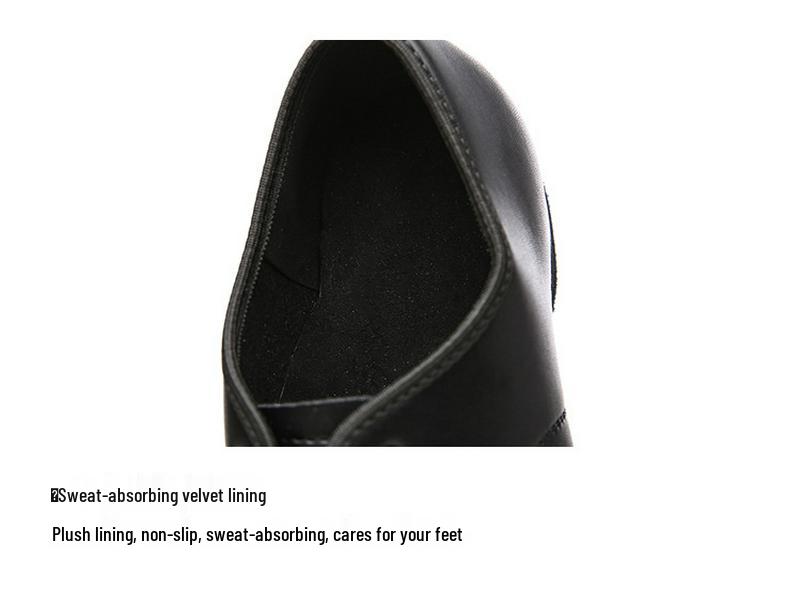 Men's Black & White Shiny Leather Low Heel Modern Dance Shoes with Soft or Fur Sole