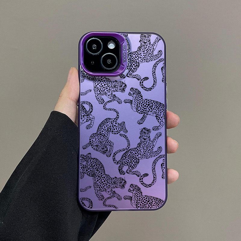 

Розовый леопардовый узор Лазерный чехол для телефона Для iPhone 16 15 Pro Max Plus 14 Pro Max 13 Mini 12 Pro Max 11 Ударопрочная задняя крышка iphone 13Mini