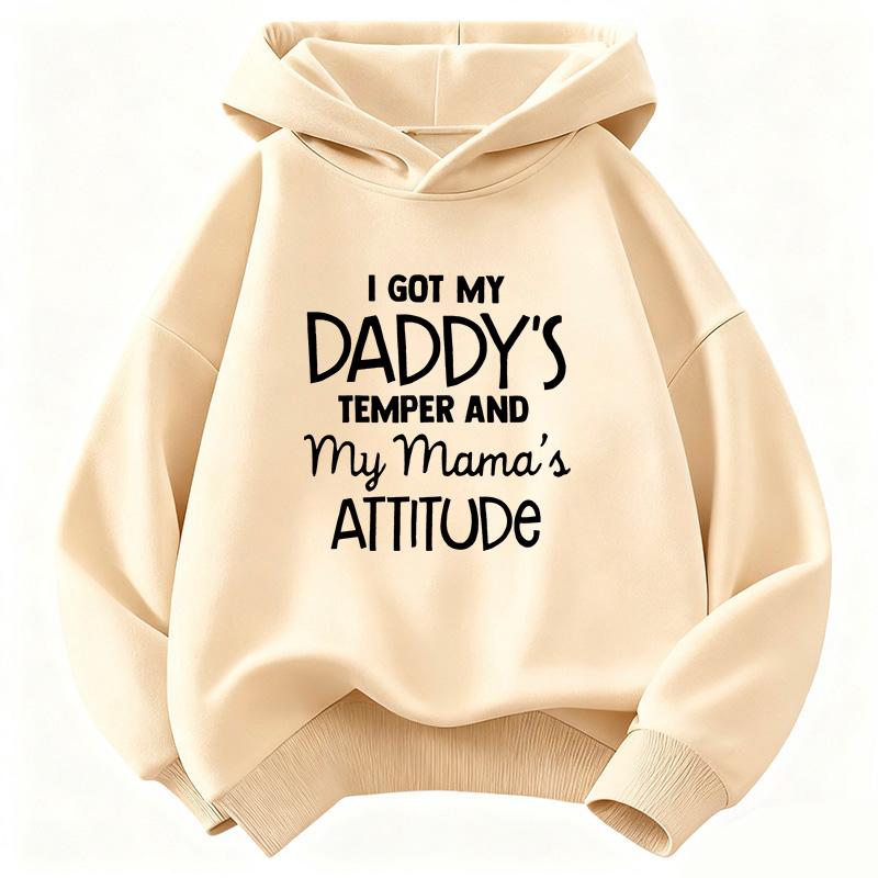 Fashion Love with Daddy and Mama Letter Printed Children's Hoodie Sweatshirt Cute Hoody for Boys Girls Autumn Casual Hoodies