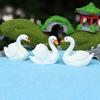 Miniature Swan Figurine Mini White Swan Resin Statue Realistic Animal Ornament Dollhouse Fairy Garden Micro Landscape Decoration