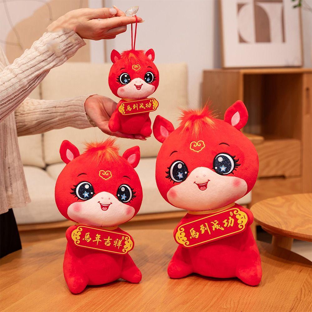 2026 Year of Horse Horse Stuffed Animal Chinese Style Plush Horse Doll  New Year Mascot