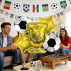 5Pcs Soccer Theme Foil Balloon Set, Golden Champion Trophy & 18-Inch Football Mylar Balloons, Shiny Star Balloons, Aesthetic Spo