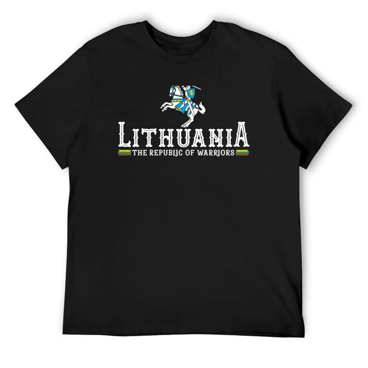 

Lithuanian Flag Coat of Arms Knight On A Horse Patriotic Gifts T-Shirt custom shirt boys animal print mens cotton t shirts XXXXXL
