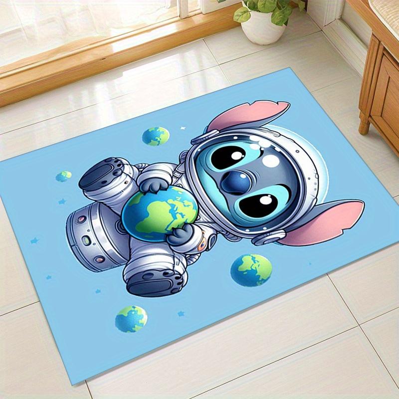 

1pc. Cute Stitch Astronaut Holding Earth Globe Rug - Home Decor, Office Carpet, Chair Mat, Outdoor Rug, Gift Ideaz0410142 60cm by 90cm