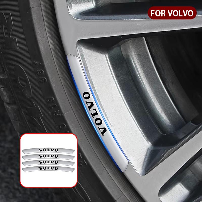 4pcs Aluminum Car Emblem Wheel Rim Stickers Decor Accessories For Volvo Rdesign T6 AWD C30 C70 S40 S60 S70 S80 S90 V40 V50 V60