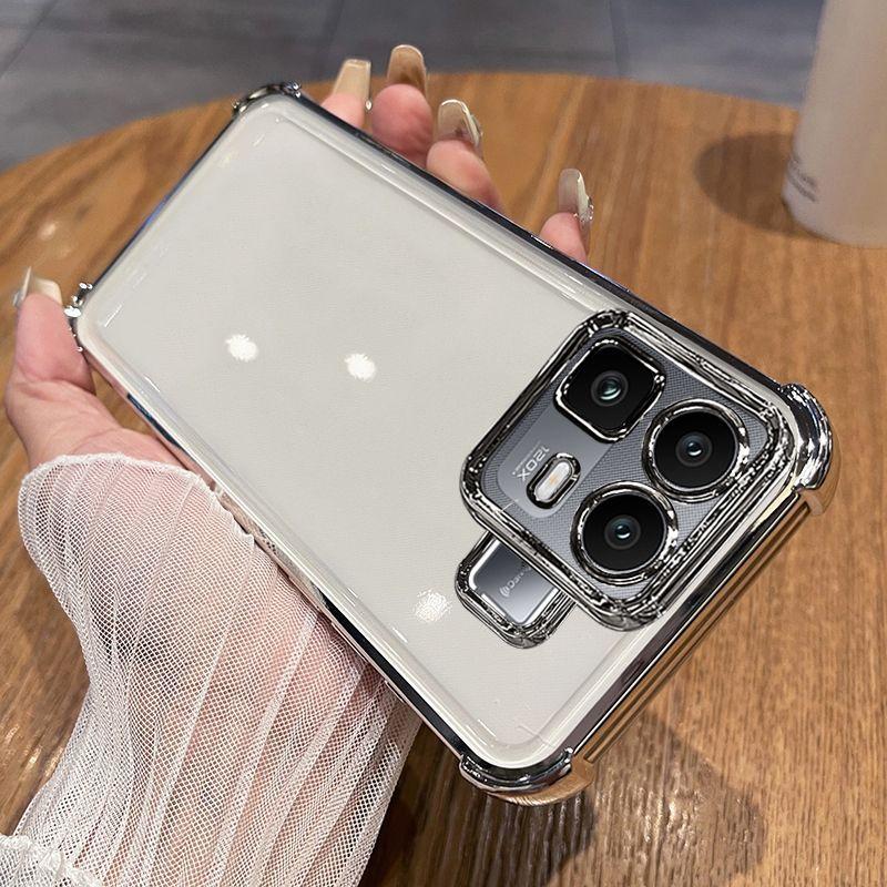 For Infinix Note 60 Pro Case Luxury Plating Clear Four-corner Bracket Protection Cover For Infinix Note 60 60Pro Shell Bumper