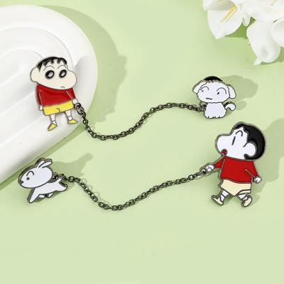 Boy Walking Dog Creative Enamel Brooch Pin Art Badge Jewelry Decorating Accessories