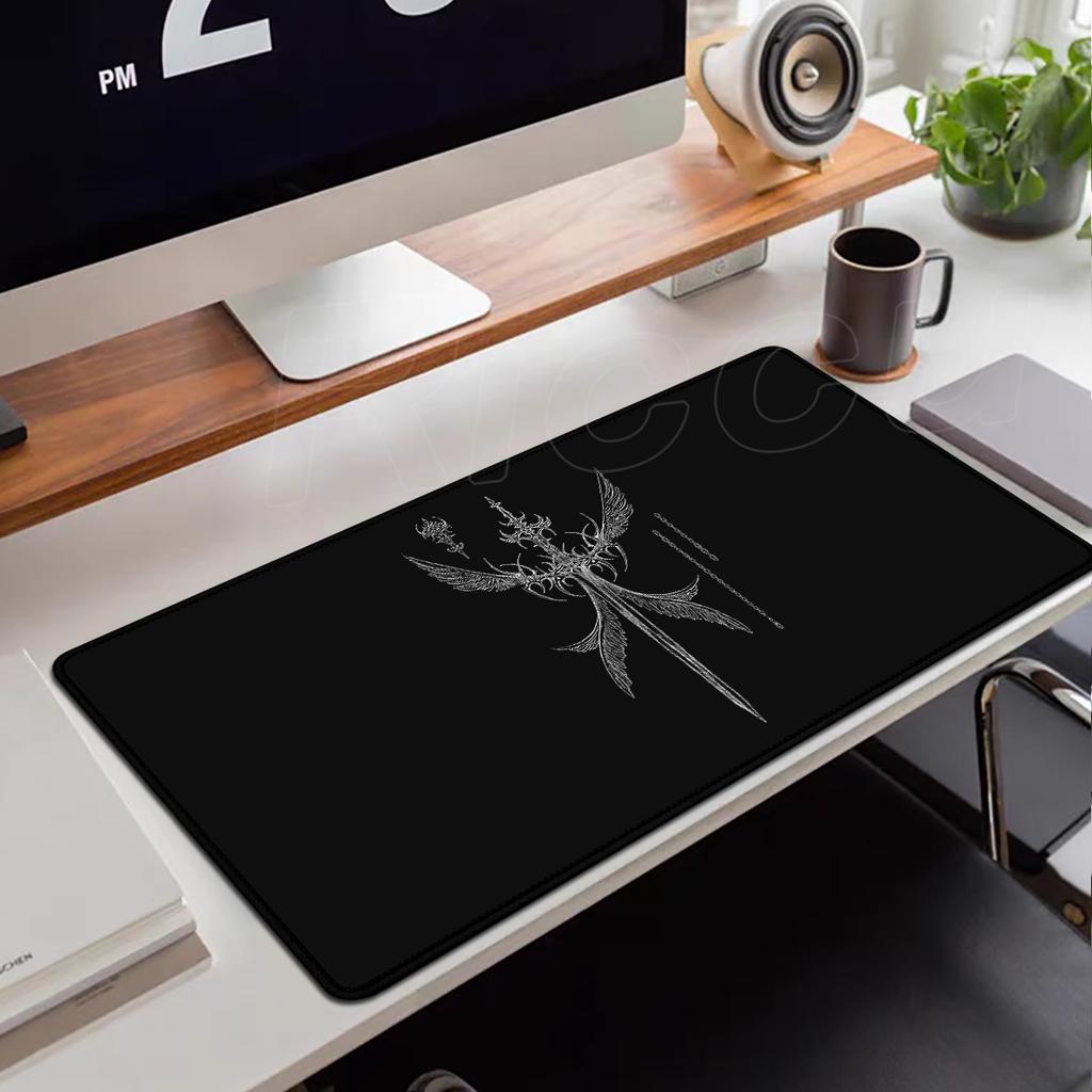 Black Sword Art Mouse Pad XXL Gothic Symbol Mousepad Rubber Large Desk Mat Computer Desk accessories Gaming Keyboard Cabinet Mat