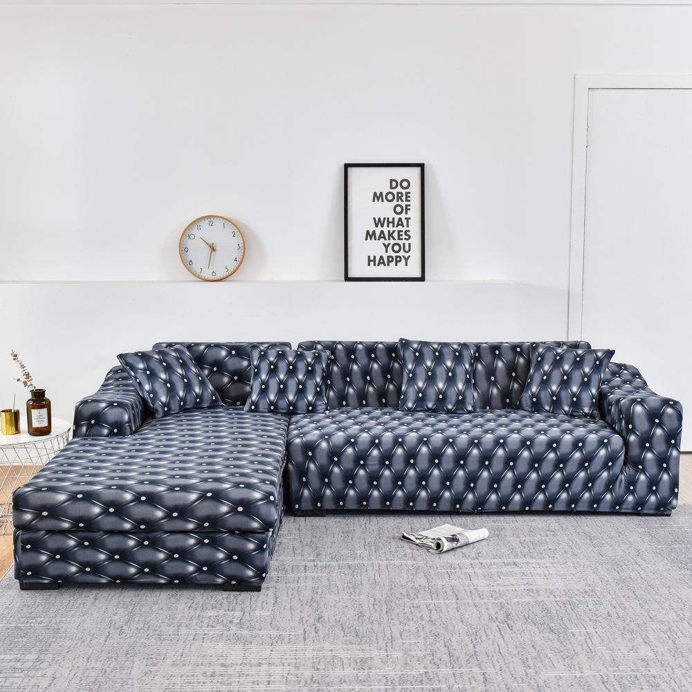 Geometric Elastic Sofa Covers for Living Room Needs Order 2 Pieces Sofa Cover If L-style Sectional Corner Sofa capa de sofa
