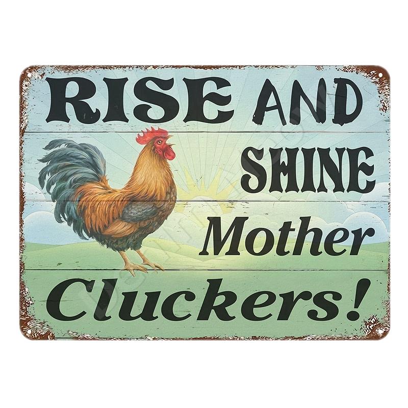 The Fluffy Butt Hut Vintage Retro Metal Sign Hot Chicks Funny Wall Art Sign Welcome To Our Coop Kitchen Farmhouse Wall Decor