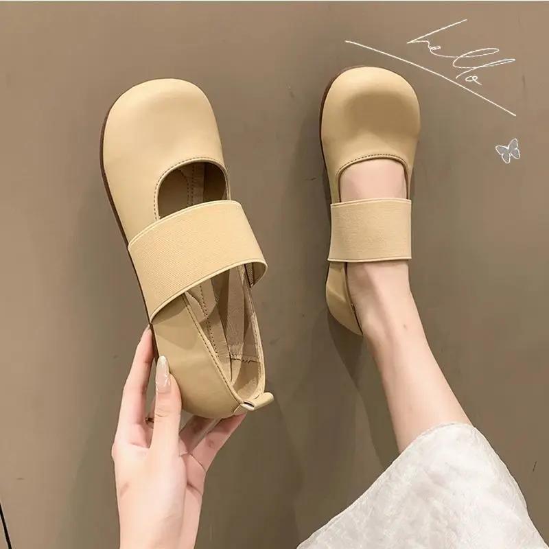 Fashion Moccasins Elastic Strap Shoes for Women Single Elegant Party Low Heel Social Chic Vacation On Offer Quick Delivery Woman Flats