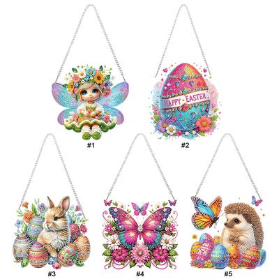 Acrylic 2D/Flat DIY Diamond Painting Set Rhinestone Diamond Art Window Pendants Diamond Art Pendant Home Wall Decoration Crafts