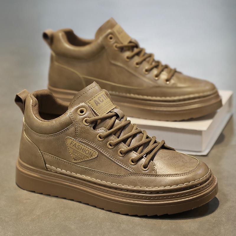 Autumn New High-top Martin Boots Men's Versatile Platform Casual Leather Shoes Tooling Board Shoes Work Shoes Men