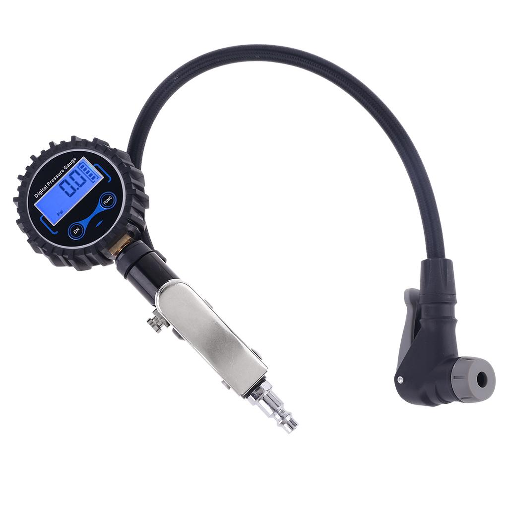 Practical Digital Tire Inflator with Hose Pressure Gauge Heavy Duty Quick Decrease Tire Pressure 0.5 Display Resolution