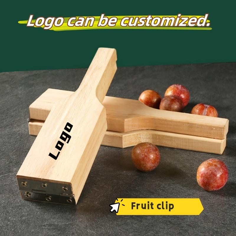 A Customizable Logo Fruit Clamp , a Plum Clamp, a Versatile Wooden Fruit Tool for Home And Commercial Use, Suitable for Various Fruits And Garlic.