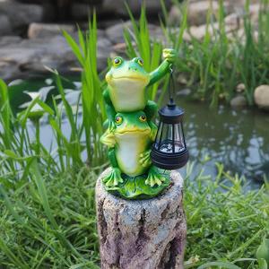 Solarfrosch Harzornament Outdoor Garten Terrasse Teich Landschaftsdekoration Umweltfreundliche Solarbetriebene Statue Für Heimdekoration