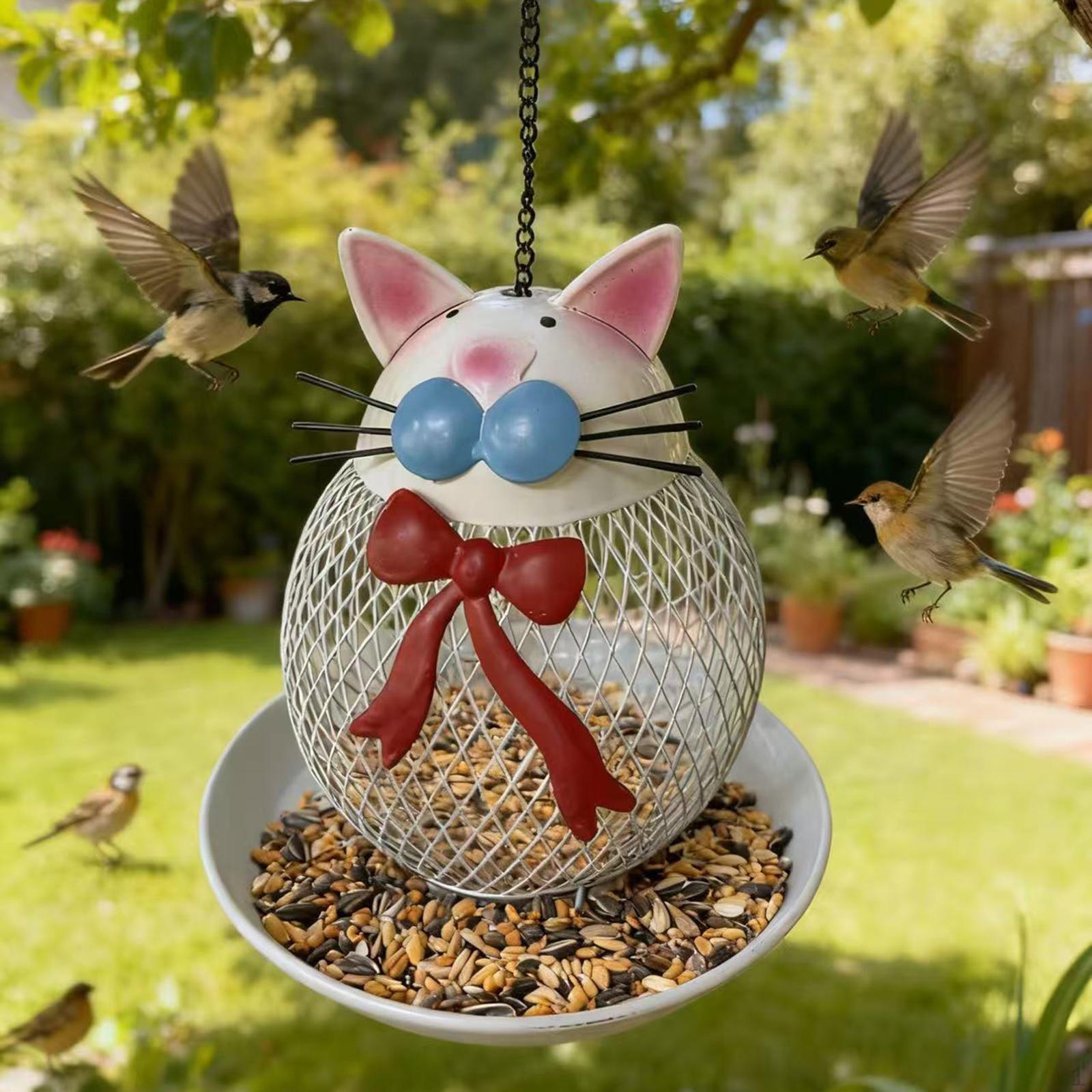 Кормушка для птиц в форме кошки, кормушка, поднос, металлическая рама, декор, станция для колибри