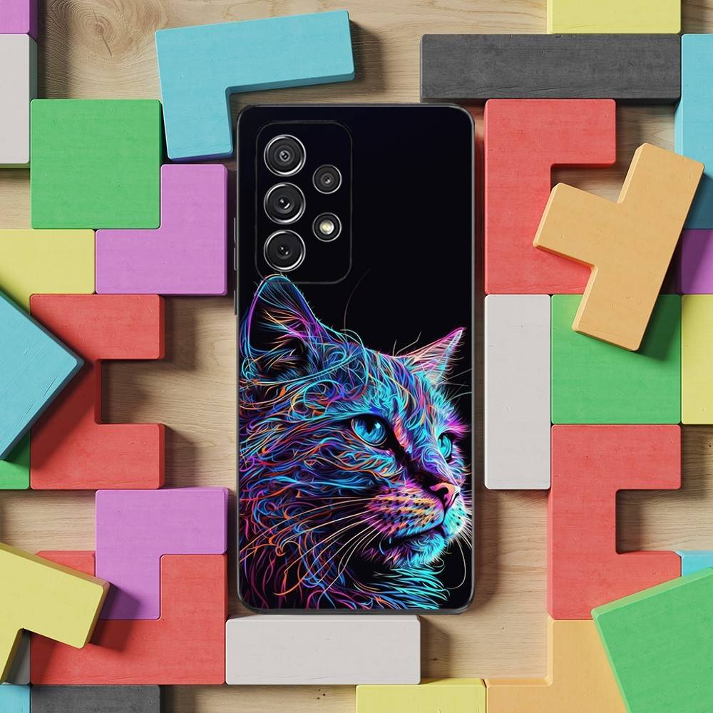 Colorful Art Animals Case For Samsung S23,S25,S20,S10,S9,S21,S24,S22,Ultra,FE,Plus,Lite,Soft Silicone Black