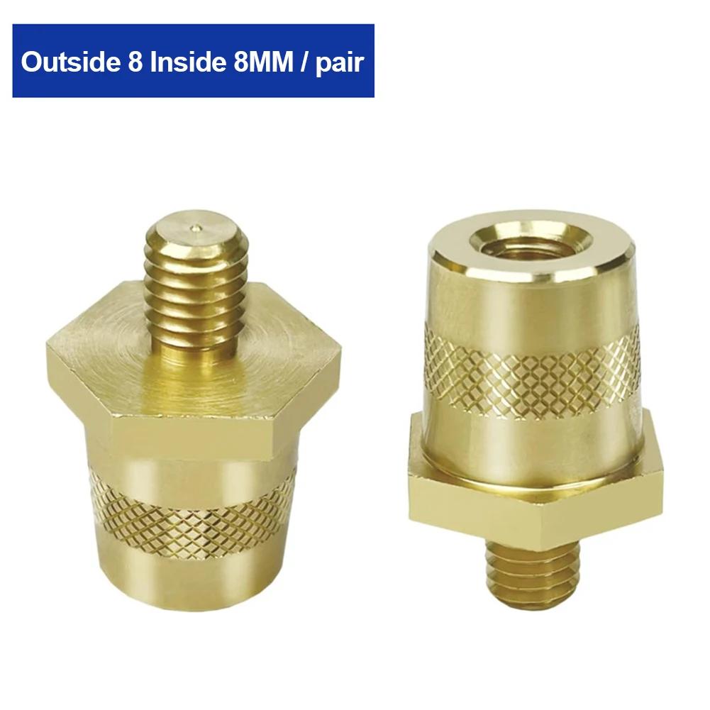2PCS Battery Pole Adapter Brass Battery Terminal Connector M6 Thread Positive Negative Battery Post Connector Terminal Adapter