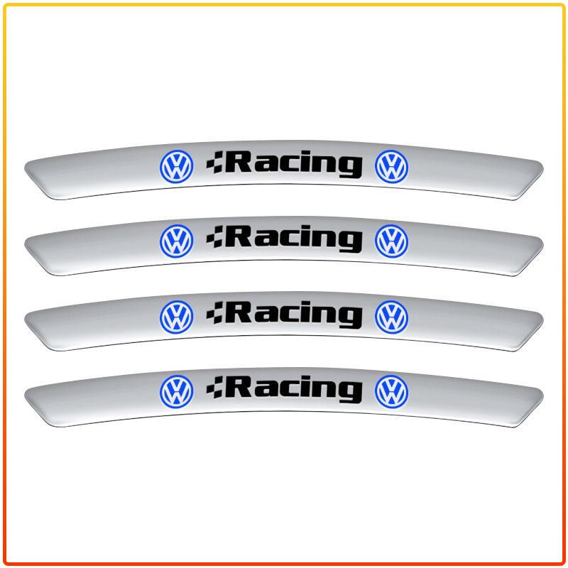 4Pcs Car Badge Emblem Wheel Hub Rims Decor 3D Stickers Aluminum For Volkswagen Golf-5 6 7 MK6 Jetta Lavida Polo Tiguan Passat B5 B6 B7