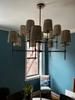 Vintage Nordic fabric LED Chandeliers copper living room dining table home decoration creative luxury interior pendant light