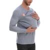 European and American Pure Cotton Thickened Kangaroo Father Kangaroo Mother Multi-functional T-shirt Long Sleeve