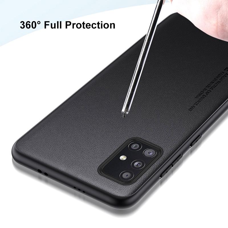 Luxury PU Leather Case For Samsung Galaxy A51 4G Back Cover Matte Silicone Shockproof Protection Phone Case For Samsung A51 5G
