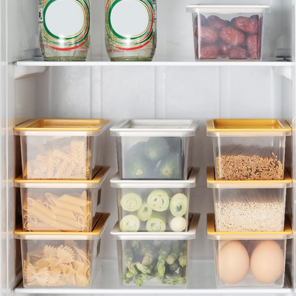 Caixa de armazenamento de macarrão micro-ondas tampa hermética retângulo espaguete macarrão cereais frutas vegetais geladeira recipiente de alimentos