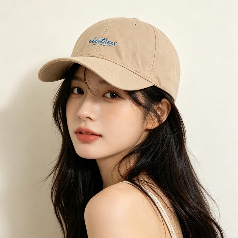 Fashion Hat Large head circumference Letter embroidery Baseball cap Autumn and winter Wide brim Show face Small sun hat Men's and women's peaked caps