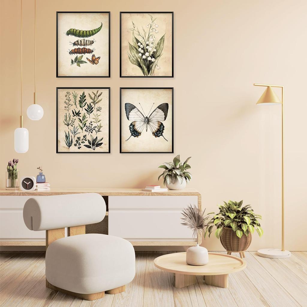 Locomiss Vintage Cottagecore Nature Earthy Wall Art Posters Decor, Nature Earthy Room Decor Aesthetic, Cottage Core Wall Art Print For Dorm Bedroom