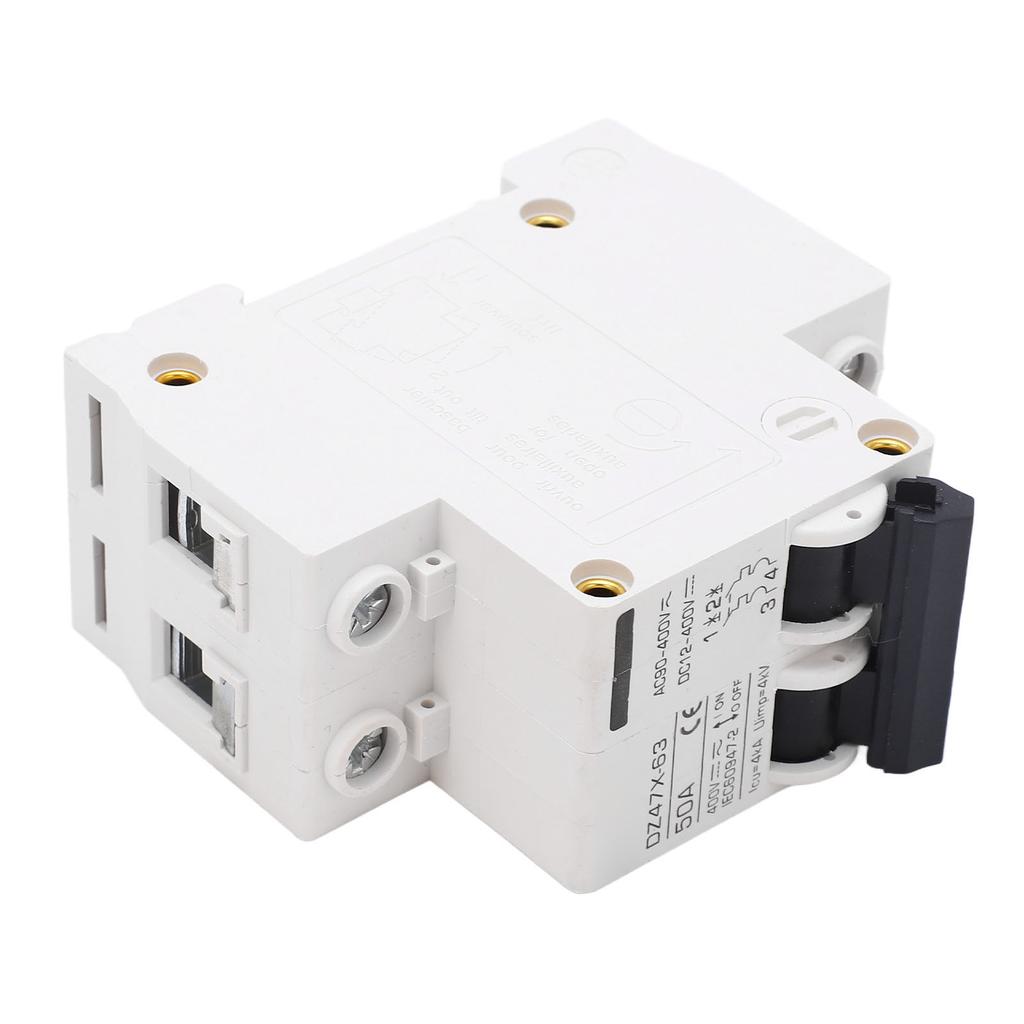 AC DC Circuit Breaker 50A 4KA 2P Electromagnetic Tripping 35mm DIN Installation Solar PV Safety Circ