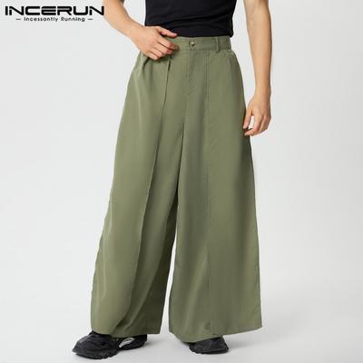 Pantalon taille haute décontracté à fermeture éclair pour homme