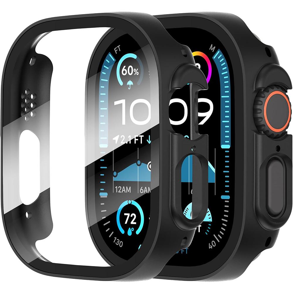 

2 шт. защитный чехол из закаленного стекла для Apple Watch Series 10 42 мм 46 мм 9 8 7 Ultra 2 49 мм 45 мм 41 мм 44 мм 40 мм 38 мм защитные аксессуары 49mm чёрный