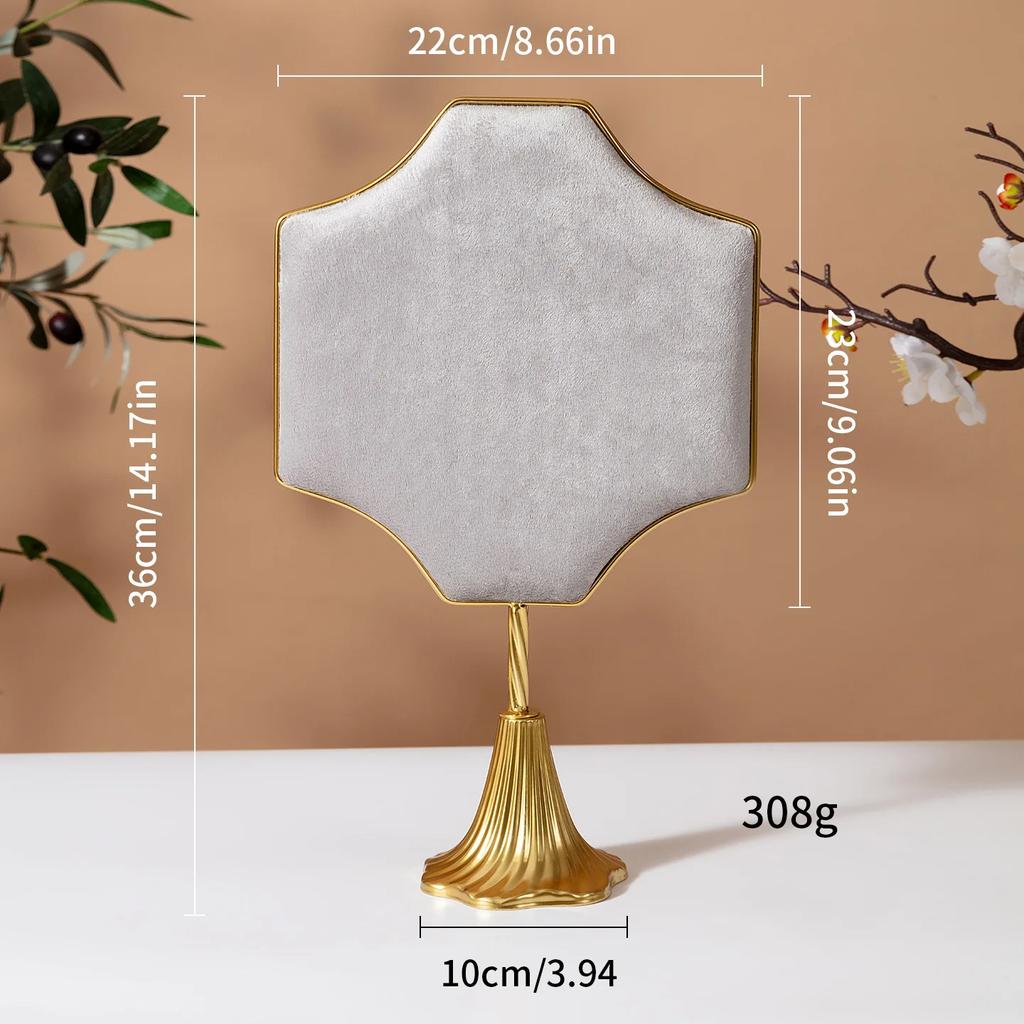 1Pc Crown Shaped Jewelry Holder with Metal Base Ideal for Vanity Countertop Boutique Showcase Jewelry Necklace Display Holder