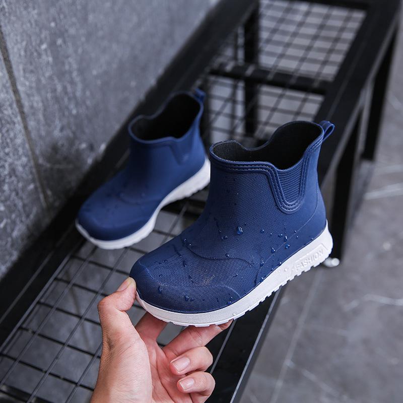 Kids' Non-Slip Ankle Rain Boots - Warm, Waterproof Rubber Shoes for Boys, Girls & Parent-Child, Medium & Large Sizes