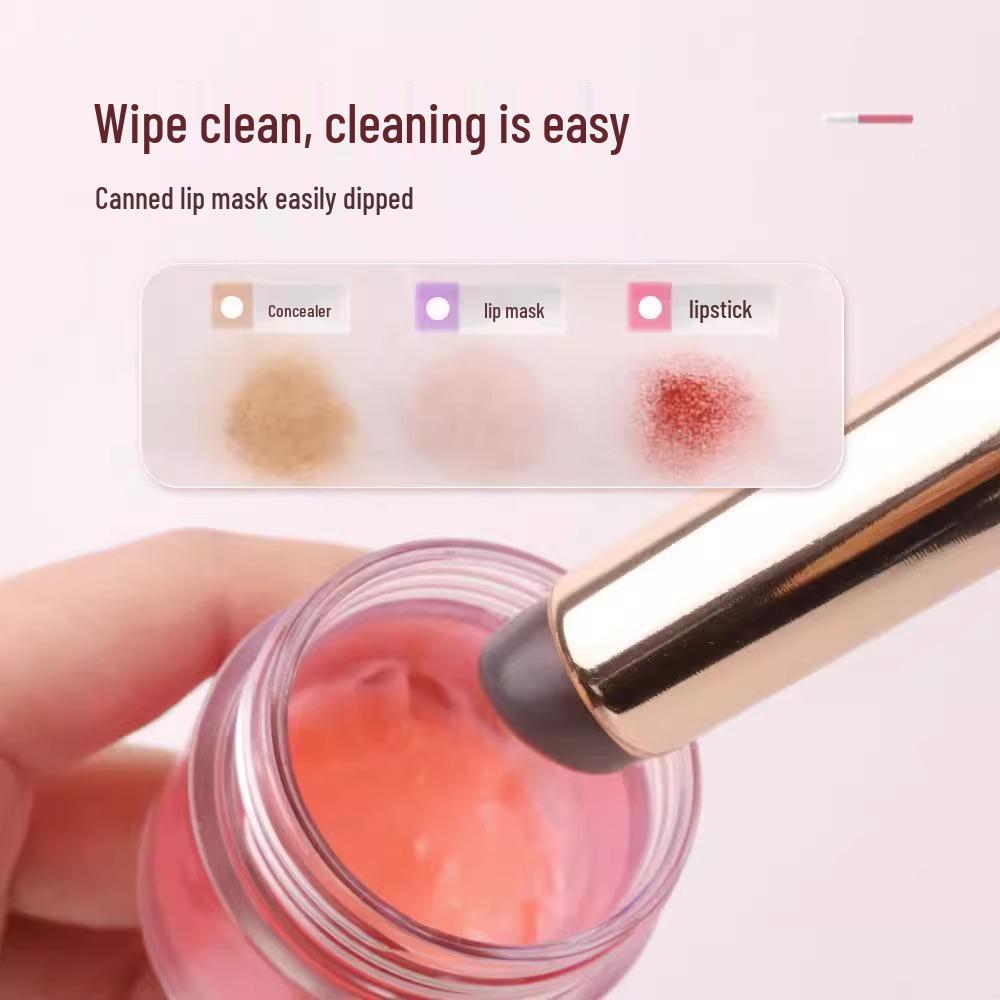 Pensulă rotundă de buze din silicon: Instrument de machiaj portabil, care nu se estompează, nu lasă urme, mini pentru vârful degetului, pentru estomparea rujului și a corectorului