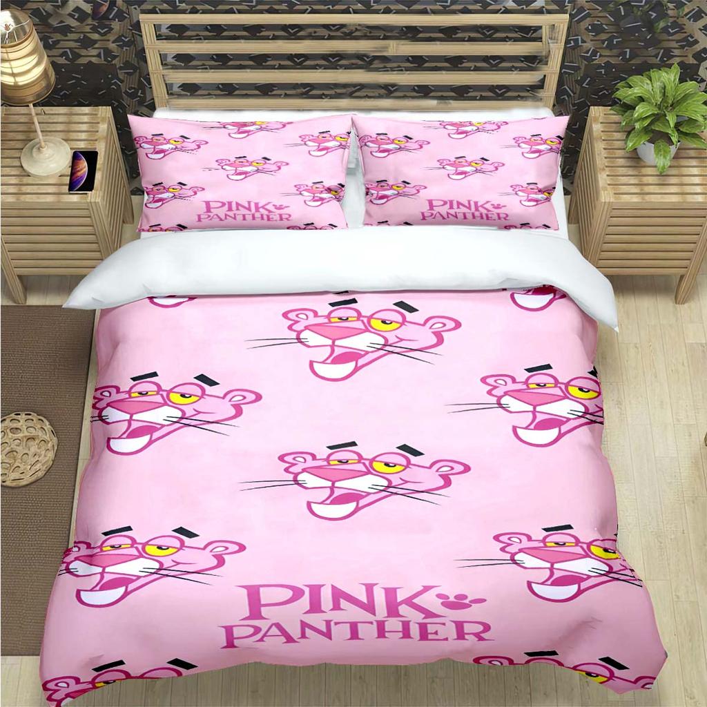Comforter Crayon Pinkpanther Print Bedding Sets Bed Supplies Set Comforter Set Teens Girls Cartoon Twin Single Kid Gift