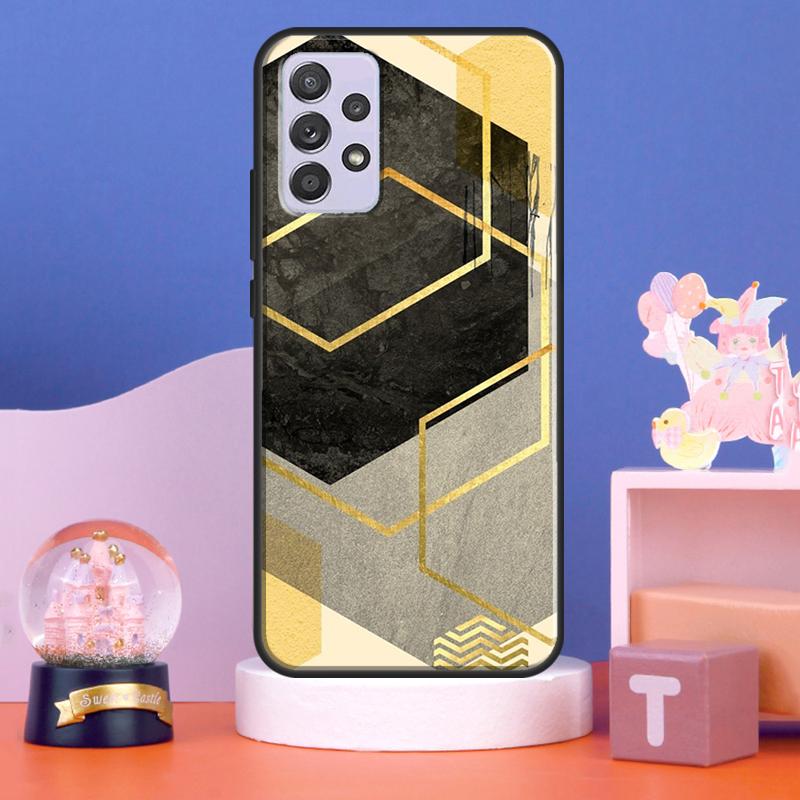 Luxury Gold Foil Art Case For Samsung Galaxy A54 A34 A14 A15 A35 A55 A16 A26 A36 A56 A52 A12 A32 A13 A33 A53 A17