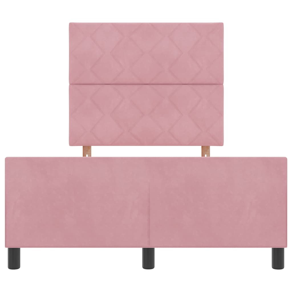 Boxspring Bed with Headboard Pink 120 x 190 cm Velvet