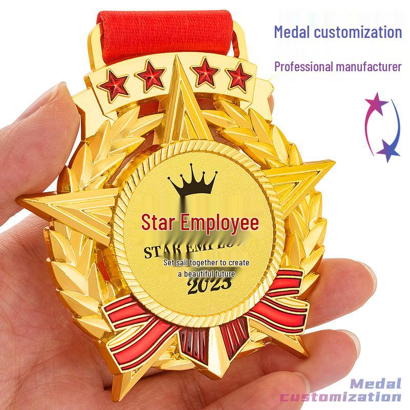 Outstanding Employee Recognition Star Medal - Sales Champion/Anniversary Award